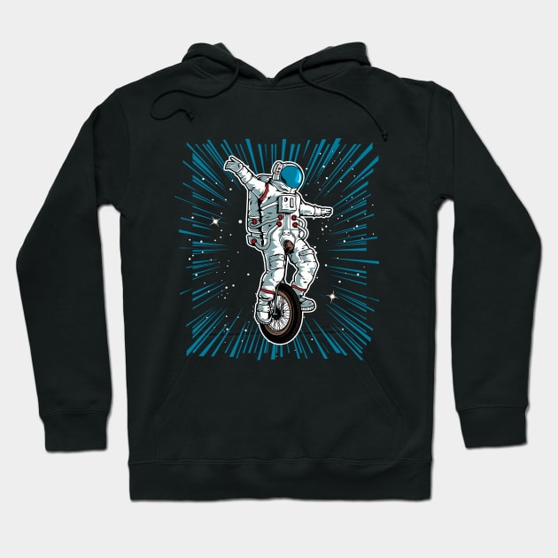 Astronaut riding EUC Funny E unicycle Hoodie by Danemilin